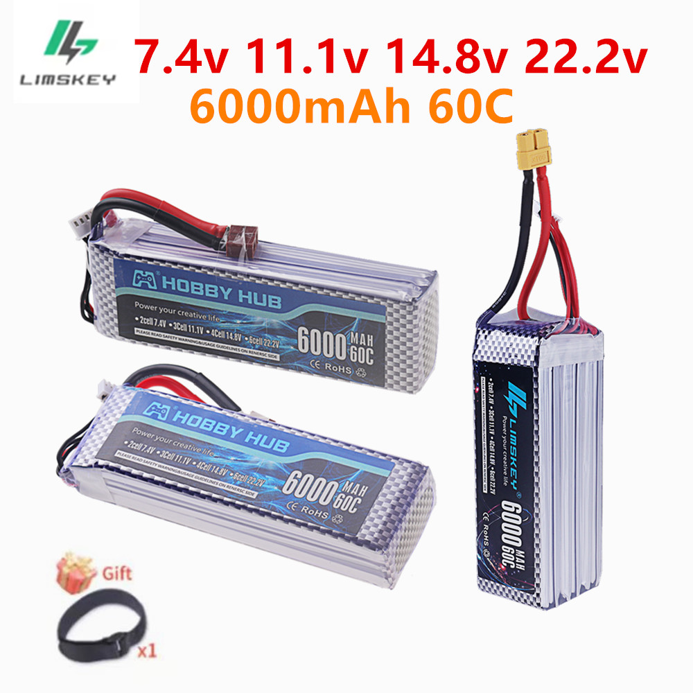 4S Lipo Battery 14.8V 6000Mah - แบตเตอรี่ LiPo 6000mAh 60C 7.4V 11.1V